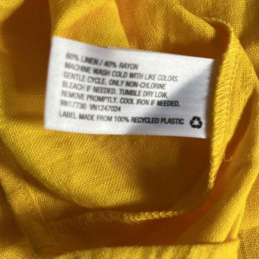 Yellow linen dress - Picture 4 of 4